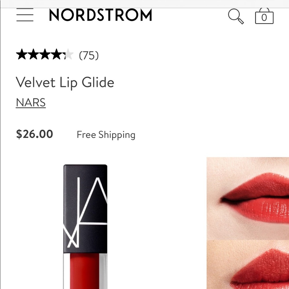 NARS (2)  FREE WITH PURCHASE Velvet Lip Glide RED Lipstick  ‘LE PALACE’ - Picture 4 of 8